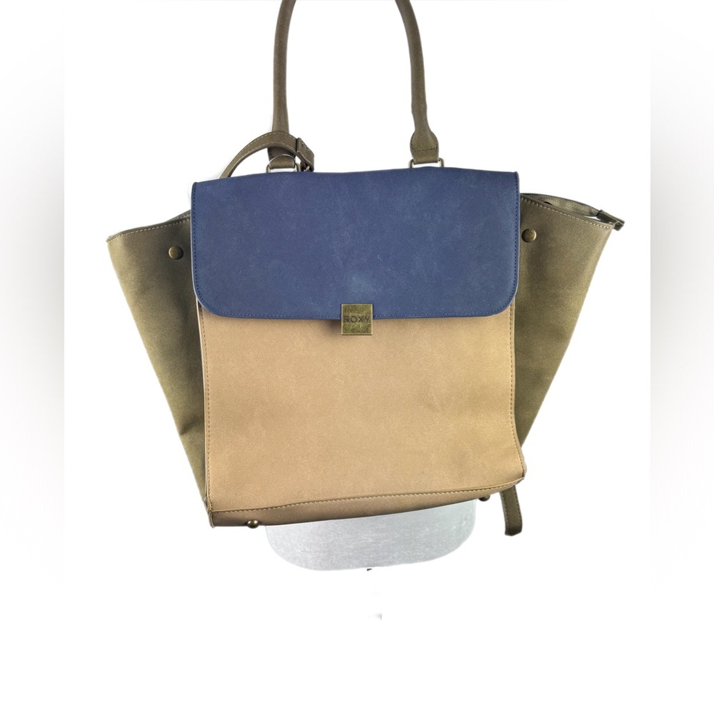 Roxy Earthy tricolor trapeze crossbody satchel